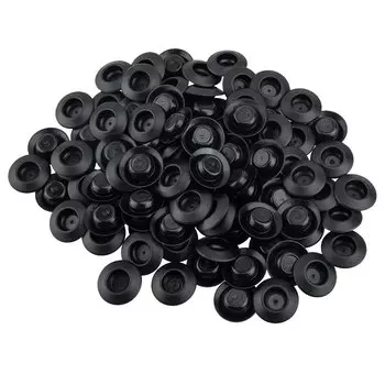 100 шт./компл., черная автоматическая заглушка с отверстием 1/2 дюйма, пластиковый корпус и листовая металлическая заглушка, подходит для Auveco 11746, материал калибра от 14 до 26