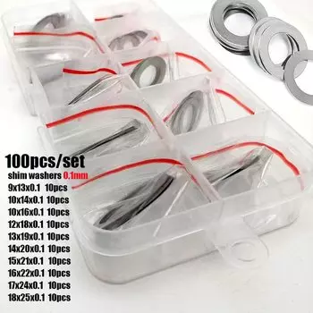 Набор шайб TINGGOO DIN988 из нержавеющей стали 100 шт.