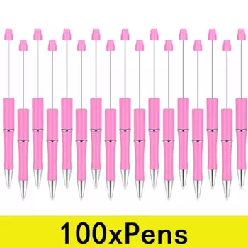 100 шт. круглая шариковая ручка с бисером, пластиковая шариковая ручка, сделай сам, школьные и офисные письменные принадлежности