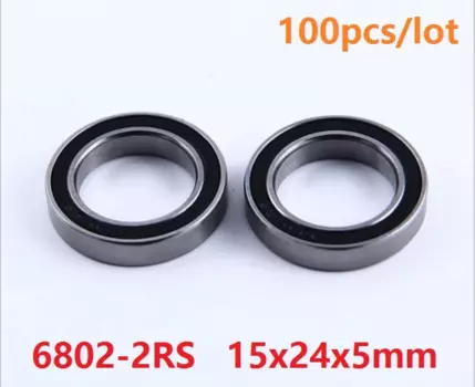 100 шт./лот 6802RS 6802-2RS 6802 2RS RS шарикоподшипник 15*24*5 шарикоподшипник с глубоким желобом 15x24x5 мм