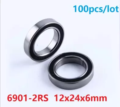 100 шт./лот 6901RS 6901-2RS 6901 шарикоподшипник 12*24*6 радиальный шарикоподшипник 12x24x6 мм RS 2RS
