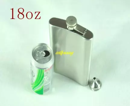 100 шт./лот, быстрая доставка, 18 унций, фляга из нержавеющей стали, портативная 18 унций карманная бутылка для ликера с розничной коробкой для путешествий