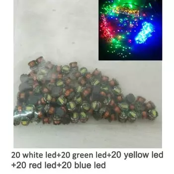 100 шт./лот для беспроводного источника питания, модуль беспроводной зарядки, красный, желтый, синий, зеленый, белый, разноцветные светодиоды