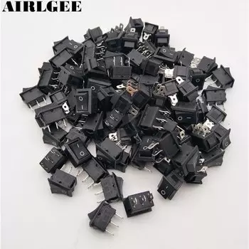 100 шт./лот флейта 2 Позиции ВКЛ-ВЫКЛ 3-контактный клавишный переключатель 21x15 мм панель медные ножки 6A 250 В 10A 125 В Красный Черный