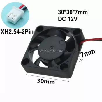 100 шт./лот Gdstime DC 12 В 2P Электрический вентилятор охлаждения 3 см 3007 30*30x7 мм кулер 12 в вентилятор