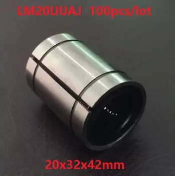 100 шт./лот LM20AJ LM20UUAJ 20 мм Регулируемые линейные шарикоподшипники AJ типа втулка с ЧПУ 20x32x42 мм
