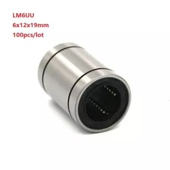 100 шт./лот LM6UU LM6 6 мм 6x12x19 мм подшипники линейного движения совпадают с 6 мм линейным валом для ЧПУ частей маршрутизатора