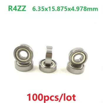 100 шт./лот R4ZZ R4Z R4 ZZ металлический экранированный шариковый подшипник 1/4 "x 5/8" x 0,196 ", радиальный шарикоподшипник 6,35x15,875x4,978 мм