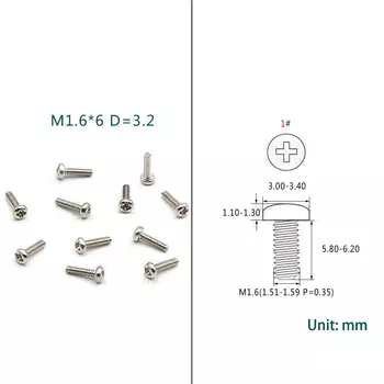100 шт. M1.6 M1.7 * L = 2,5-22 мм никелированные/оцинкованные маленькие плоские потайные крестообразные круглые Шаровые Головки, винты для древесины