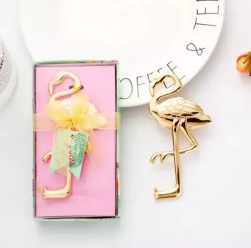 100 шт., открывалка для бутылок с фламинго, нержавеющая сталь