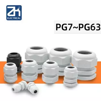 100 шт. PG Водонепроницаемый шарнир PG7/9/11/13.5/16, пластиковая кабельная резьба