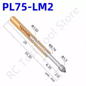 100 шт. PL75-LM2 Весна Тесты зонды фосфора латунную трубку Весна Тесты зонд Длина 33,35 м иглы Диаметр 1,02 мм инструмент Аксессуары