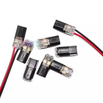 100 шт., проводной 2-контактный пружинный разъем 24-18AWG для светодиодной ленты, разъем для быстрого сращивания, обжимной кабель