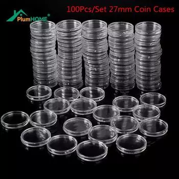 100 шт. прозрачные пластиковые чехлы для монет PlumHOME