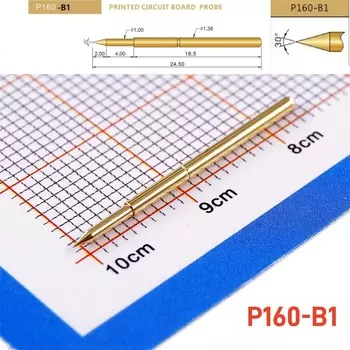 100 шт., пружинный тестовый зонд P160 с неизолированным ПХБ шагом 2,54, Pogo Pin, длина 24,5 мм, диаметр 1,36 мм, позолоченные типы наконечников для заказа