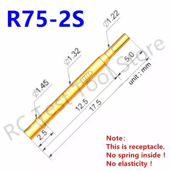 100 шт., R75-2S, штифт для измерения длины, 1,32 мм, внешний диаметр мм