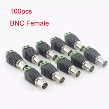 100 шт., разъем BNC для видеокамеры, 12 В, 5,2*2,1 мм