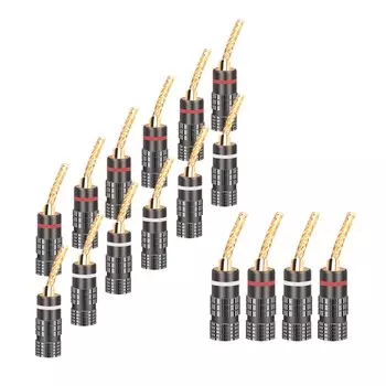 100 шт. Разъем типа "банан", латунный провод, позолоченный, аудио усилитель, тип штекера, плетеный провод, разъем типа "банан"