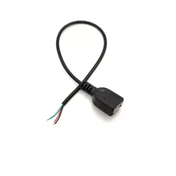 100 шт., разъем USB 2,0 A, 4 контакта, 2 контакта, 4 провода, шнур для передачи данных, соединитель «сделай сам», около 30 см