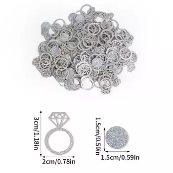 100 шт. розовое золото, бриллиантовое кольцо, бумага, конфетти, блестящий стол, конфетти, куриный ночник, девичник вечеринка Свадьба, декор для свадебной вечеринки