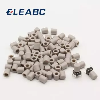 100 шт., серые пластиковые крышки для тактильных кнопочных выключателей ELEABC 6*6 мм