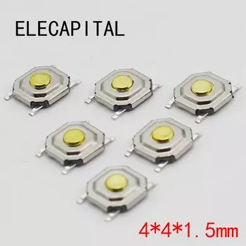 100 шт. Тактильные микропереключатели ELECAPITAL SMD 4*4*1,5 мм
