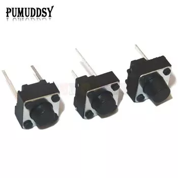 100 шт. Тактильный кнопочный переключатель 6x6x4,3/5/6/7 мм 2-контактный pumuddsy микропереключатель 6*6*4,3 мм 5 мм 6 мм 7 мм кнопка переключения питания