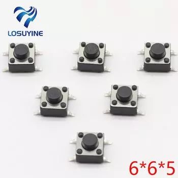 100 шт. тактовый переключатель LOSUYINE 6*6*5 мм