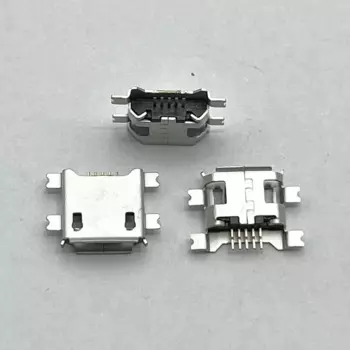 100 шт., тяжелая пластина Micro USB, 5 контактов, 1,17 мм, гнездовое сиденье/4 фиксированных ножки, 1,17 5P, сиденье для зарядки планшета, мини-USB-разъем