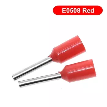 100 шт. TZT TENG E0508 E2508 трубчатый провод, разъем холодного давления, электрические кабели, обжимные наконечники для проводов, провод 22AWG