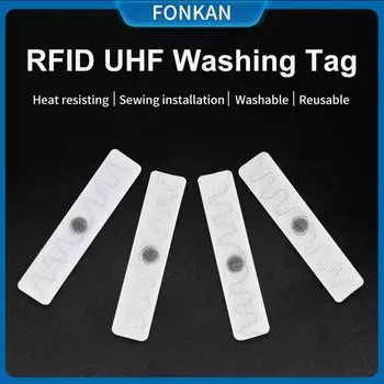 100 шт. UHF RFID тканая моющаяся бирка для стирки с термопресом для стирки одежды