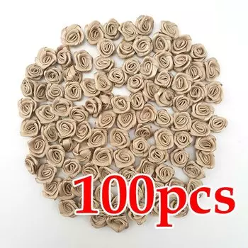 (100 шт./упак.) свежие розовые ленты цветы 10x10 мм маленький размер атласные принадлежности для рукоделия для праздничного украшения вечеринки