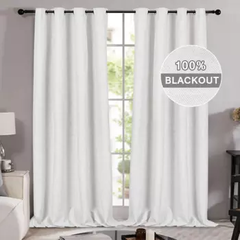 Льняные однотонные шторы MAKEHOME blackout