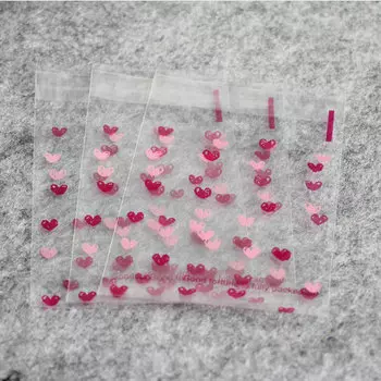 100 Упаковок Самоклеящихся Пластиковых Пакетов Для Конфет С Милым Мультяшным Дизайном, Упаковка Для Выпечки, Печенья