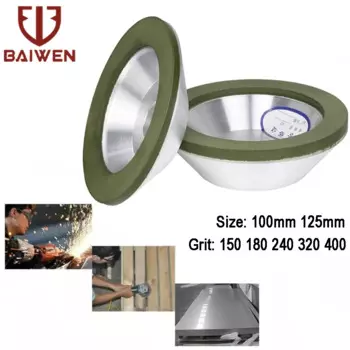 Алмазный шлифовальный круг 100 мм/125 мм, чашечная шлифовальная машина, абразивный инструмент для точилки для твердосплавных резаков 150-400 #