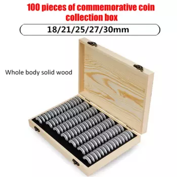 Ящик для хранения монет из дерева на 100 штук
