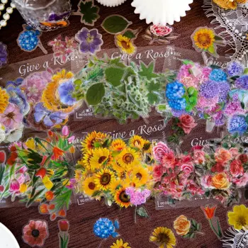 Набор наклеек цветы 100 шт