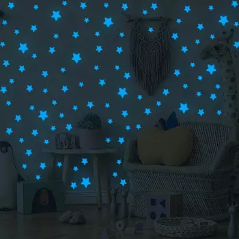 Светящиеся наклейки на стену 100 шт.