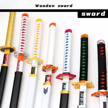104 см привидение лезвие Аниме Реквизит для ролевых игр привидение уничтожение лезвие детский самурайский меч игрушка фотомодель деревянный меч подарок