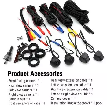 1080P AHD Автомобильная камера Панорамный объемный вид Правая левая передняя камера заднего вида Система Android Авто Радио Ночное видение