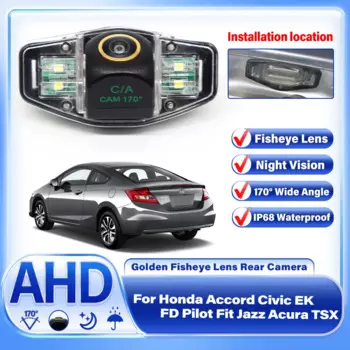 1080P Автомобильная резервная камера заднего вида, парковочная камера заднего вида для Honda Accord Civic EK FD Pilot Fit Jazz Acura TSX 1998-2013