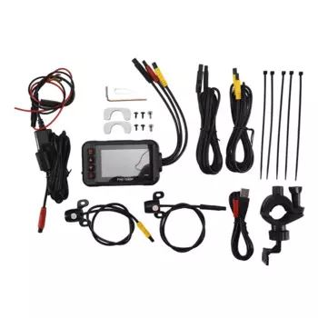 1080P Водонепроницаемая мотоциклетная камера DVR 3-дюймовая Передняя и задняя камера видеорегистратор DVR Черный