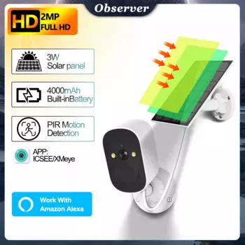 1080P Wifi солнечная камера, наружное беспроводное наблюдение, IP-камеры с солнечной панелью, PIR обнаружение человека, аккумулятор 4000 мАч