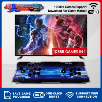 10888 в 1 Pandora Saga EX2 Box 3D WIFI Ретро Аркадная игровая консоль Шкаф Bartop 8-полосные джойстики Кнопки Поддержка вниз Игры