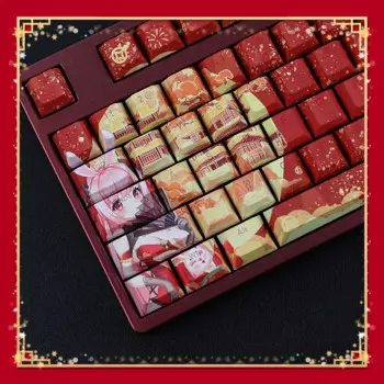 108 клавиш/набор, китайский новогодний кролик, шапка для ключей, PBT, аниме, колпачки для DIY, Mx Переключатель, Механическая игровая клавиатура