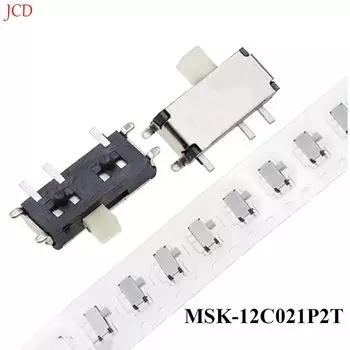 10-100 шт. 7-контактный мини-ползунковый переключатель включения-выключения, 2-позиционный микро-ползунковый тумблер 1P2T H = 1,5 мм, миниатюрный горизонтальный ползунковый переключатель SMD