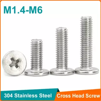 10-100 шт. Нержавеющая сталь 304 M1 M1.2 M1.4 M1.6 M2 M2.5 M3 M4 M5 M6 CM Болт с крестообразным шлицем и ультратонкой сверхнизкой плоской головкой