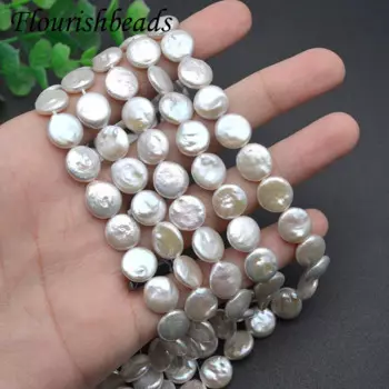 10-11-12mm Natural Freshwater Pearls Flat Round Pearl Beads DIY Necklace Earrings High Quality Accessories for Jewelry