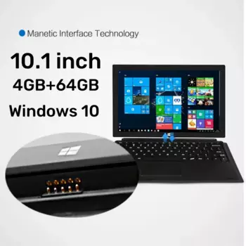 10,1-дюймовый 64-битный планшетный ПК с 4 ГБ ОЗУ, 64 ГБ ПЗУ P7, 2 в 1, Windows 10, со съемной клавиатурой, 1920*1200 IPS, 6500 мАч, двойная камера