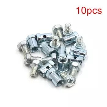 10/20/25/30/40/50/70/100 шт., резьба 5 мм, диаметр 15x8 мм, тормозной кабель, без пайки, нипппель, винт серебристый для мотоцикла